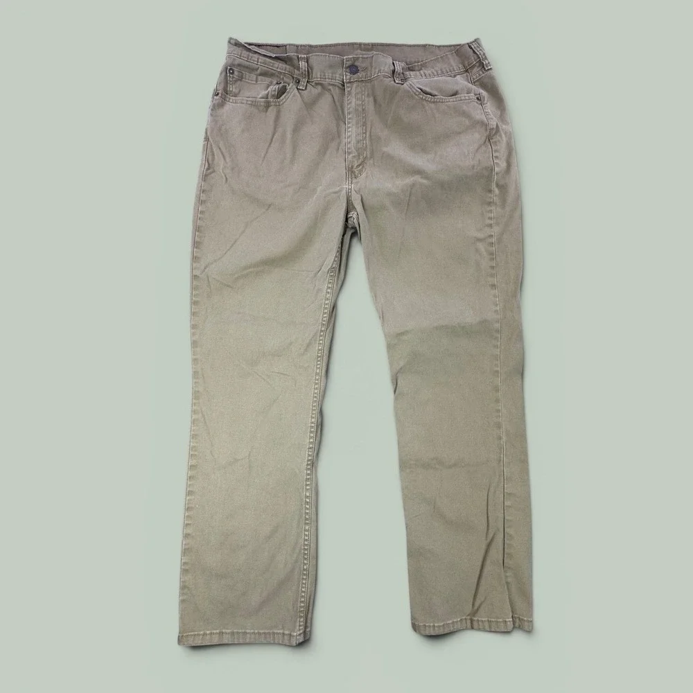 Levis 514 Straight Fit Pants Mens 40x29 Khaki Tan Cotton Blend 00514-1779